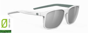 SP770958-001 משקפי שמש רודי פרוגקט דגם OVERLAP לבן עם עדשות אפורות וציפוי מראה כסוף